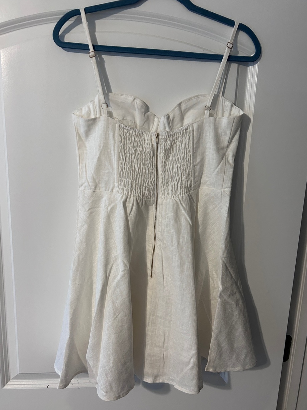 Lined Steps New York White Bustier Skater Dress with Spaghetti Straps Bridal - Picture 5 of 5